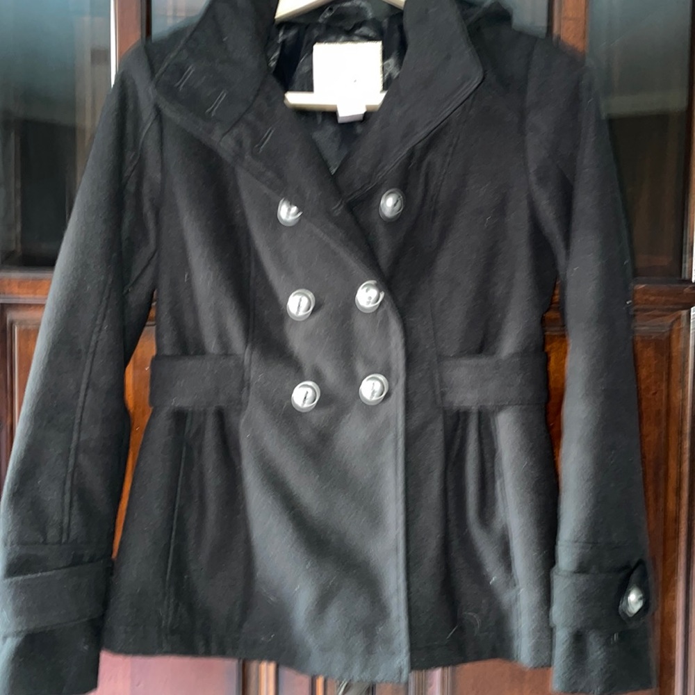 Womens Medium Pink Envelope Double Breasted Pea Coat